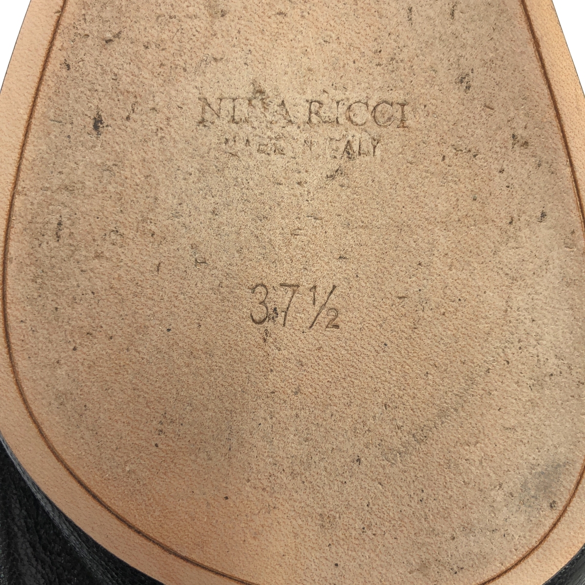 NINA RICCI / ニナリッチ レザー ロゴ スクエアトゥ フラット バレエシューズ