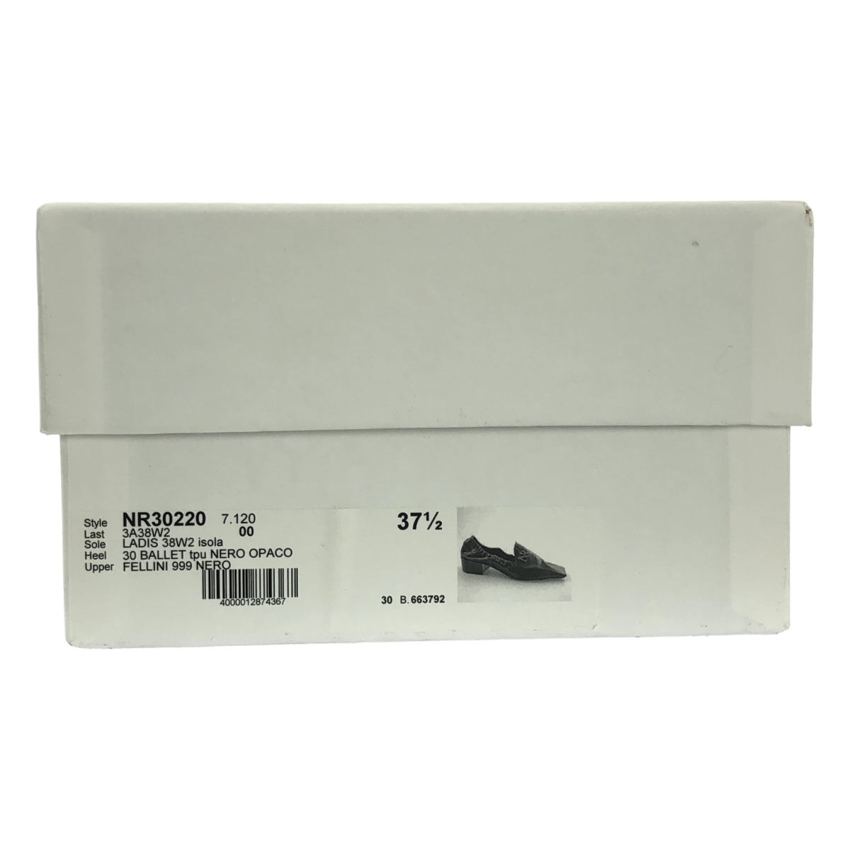 NINA RICCI / ニナリッチ レザー ロゴ スクエアトゥ フラット バレエシューズ