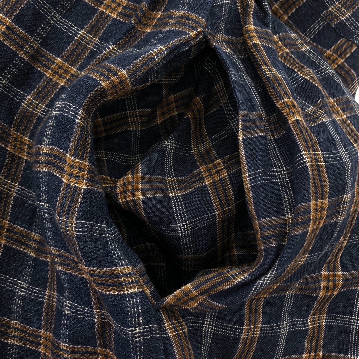 Vlas Blomme / ヴラスブラム リネン チェック バックボタン ワンピース