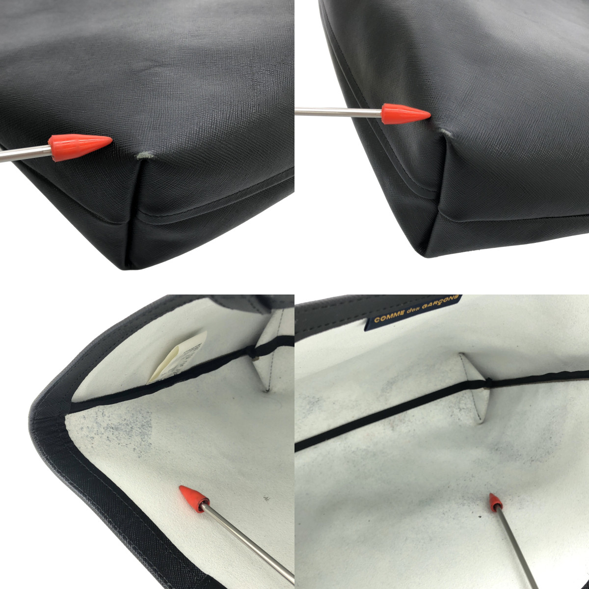 COMME des GARCONS / コムデギャルソン 牛革 カウレザー ロゴ ハンド トートバッグ