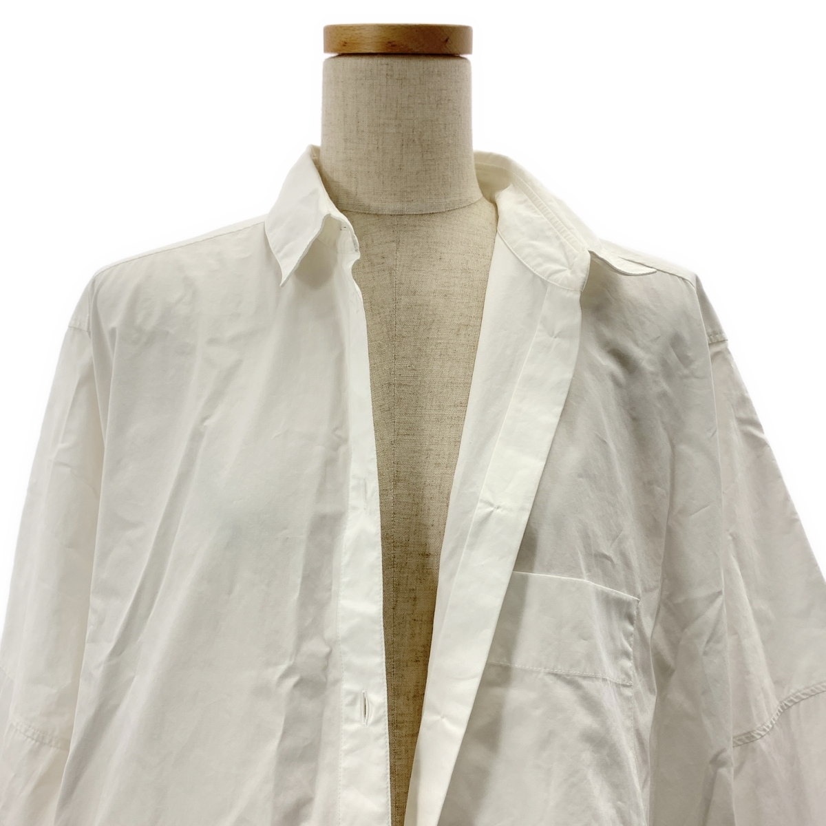 JIL SANDER / ジルサンダー コットン エンブロイダリーワンポイントロゴ ポケット付き オーバー シャツ ワンピース