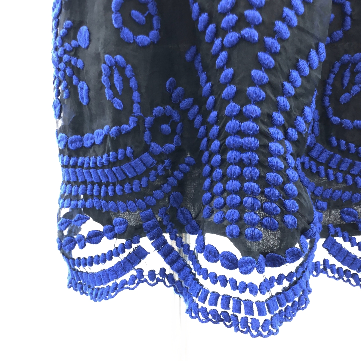 ne Quittez pas / ヌキテパ シルク エンブロイダリー バックジップ ドレス ワンピース / 総裏地