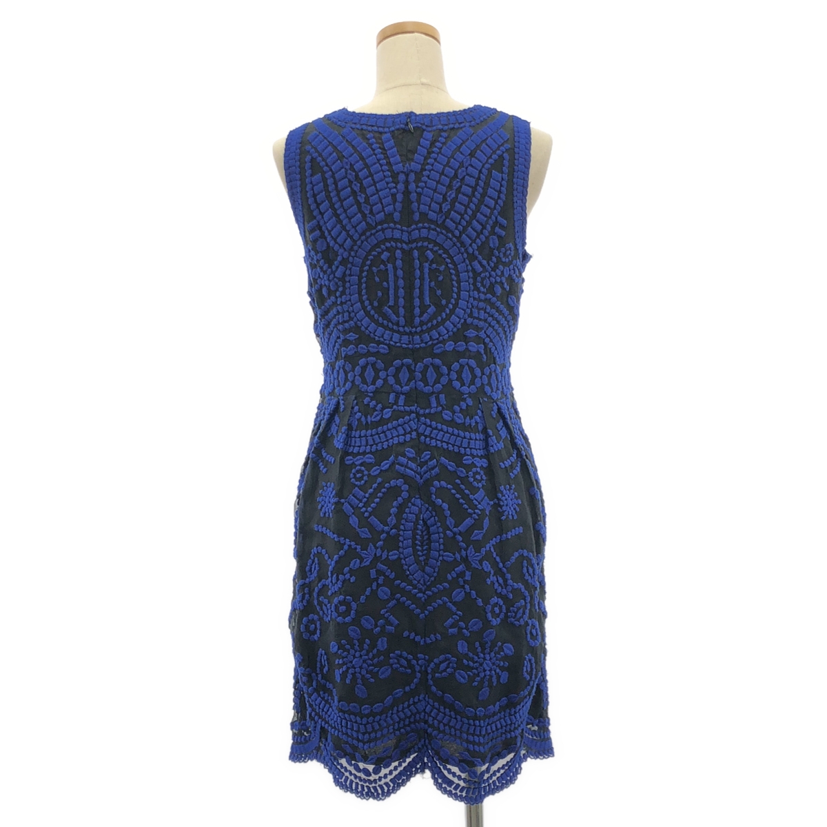 ne Quittez pas / ヌキテパ シルク エンブロイダリー バックジップ ドレス ワンピース / 総裏地