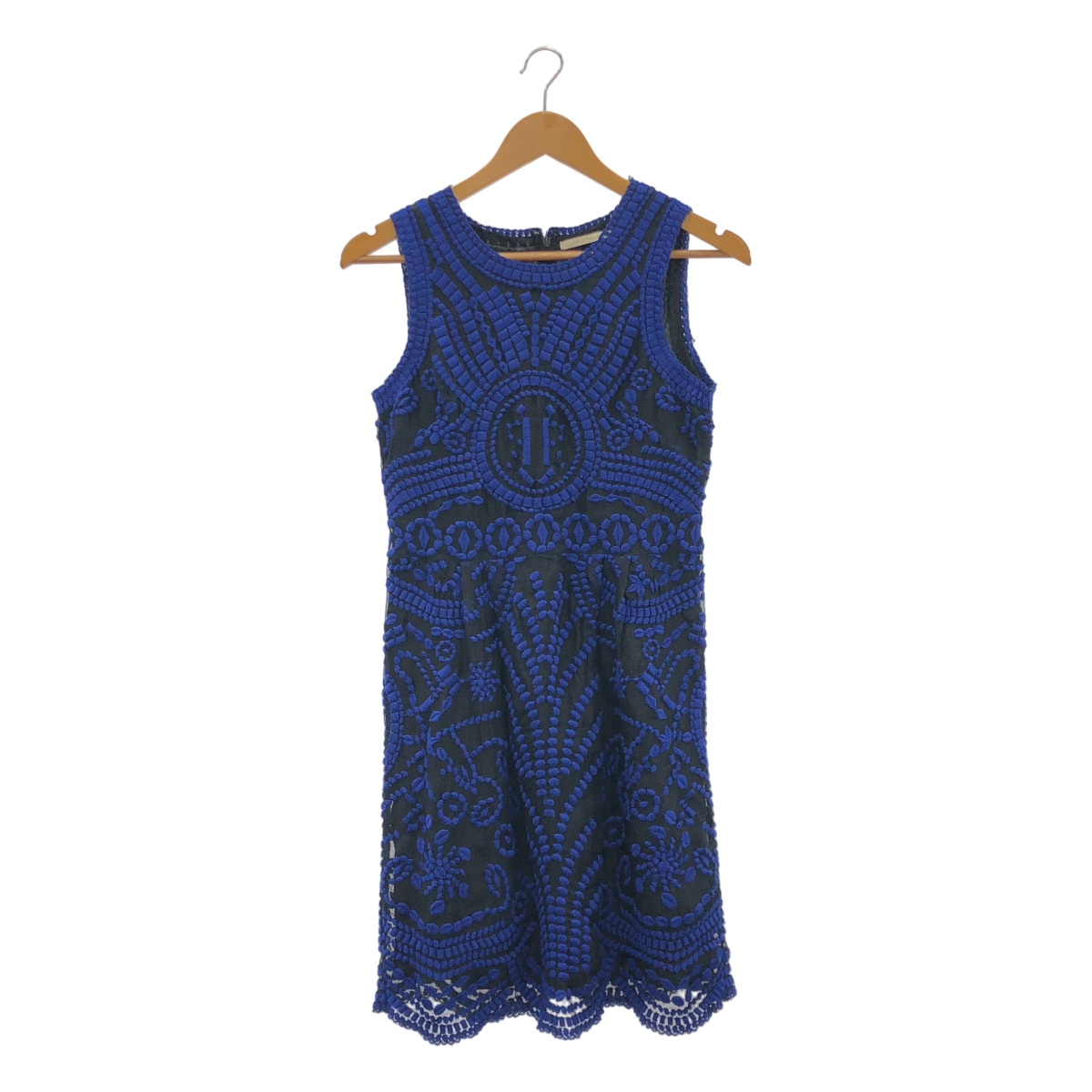 ne Quittez pas / ヌキテパ シルク エンブロイダリー バックジップ ドレス ワンピース / 総裏地