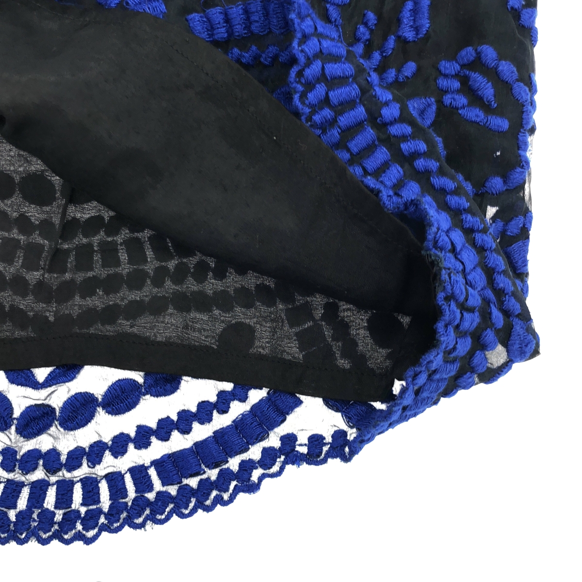 ne Quittez pas / ヌキテパ シルク エンブロイダリー バックジップ ドレス ワンピース / 総裏地