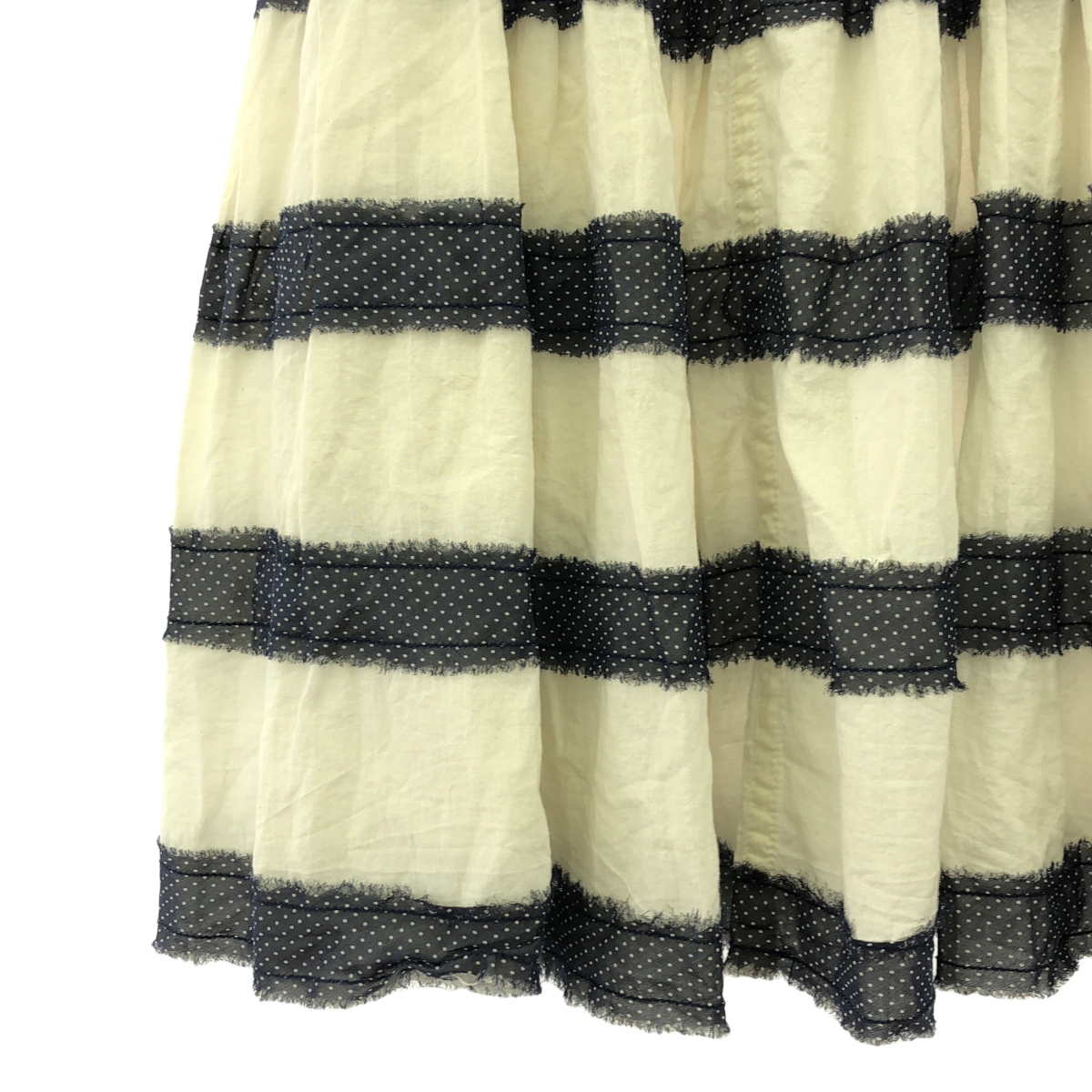 tricot COMME des GARCONS / トリココムデギャルソン カットオフ ドット ボーダー ギャザースカート