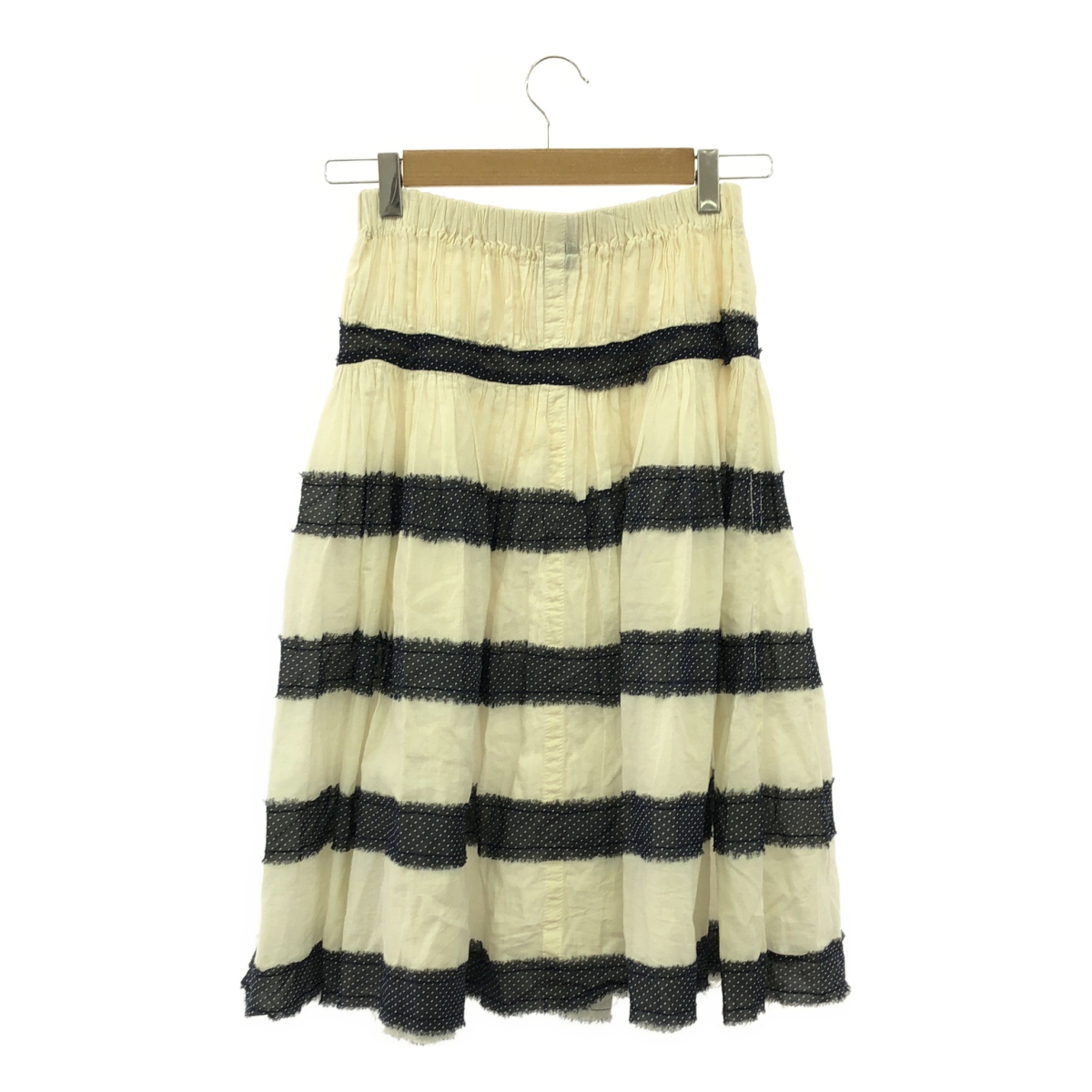 tricot COMME des GARCONS / トリココムデギャルソン カットオフ ドット ボーダー ギャザースカート