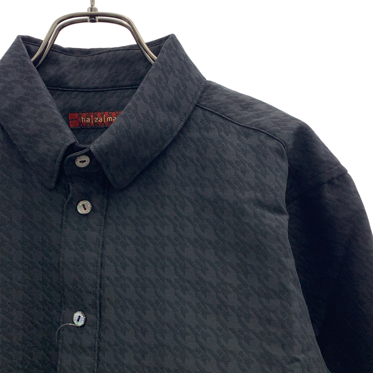 その他 総柄 ジャガード ロゴボタン シャツ ブラウス