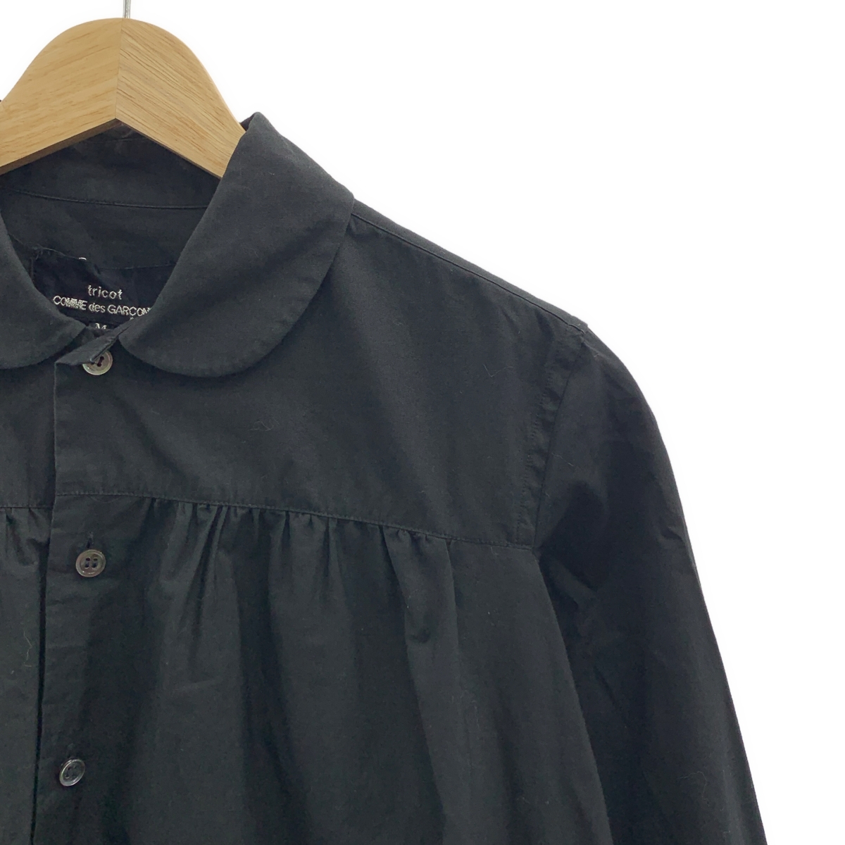 tricot COMME des GARCONS / トリココムデギャルソン ラウンドカラー ギャザー シャツ ブラウス
