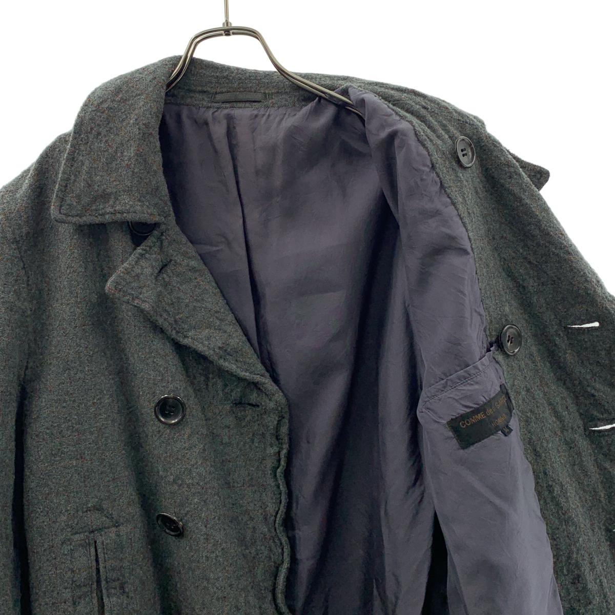 COMME des GARCONS HOMME / コムデギャルソンオム ウール縮絨 チェック ピーコート