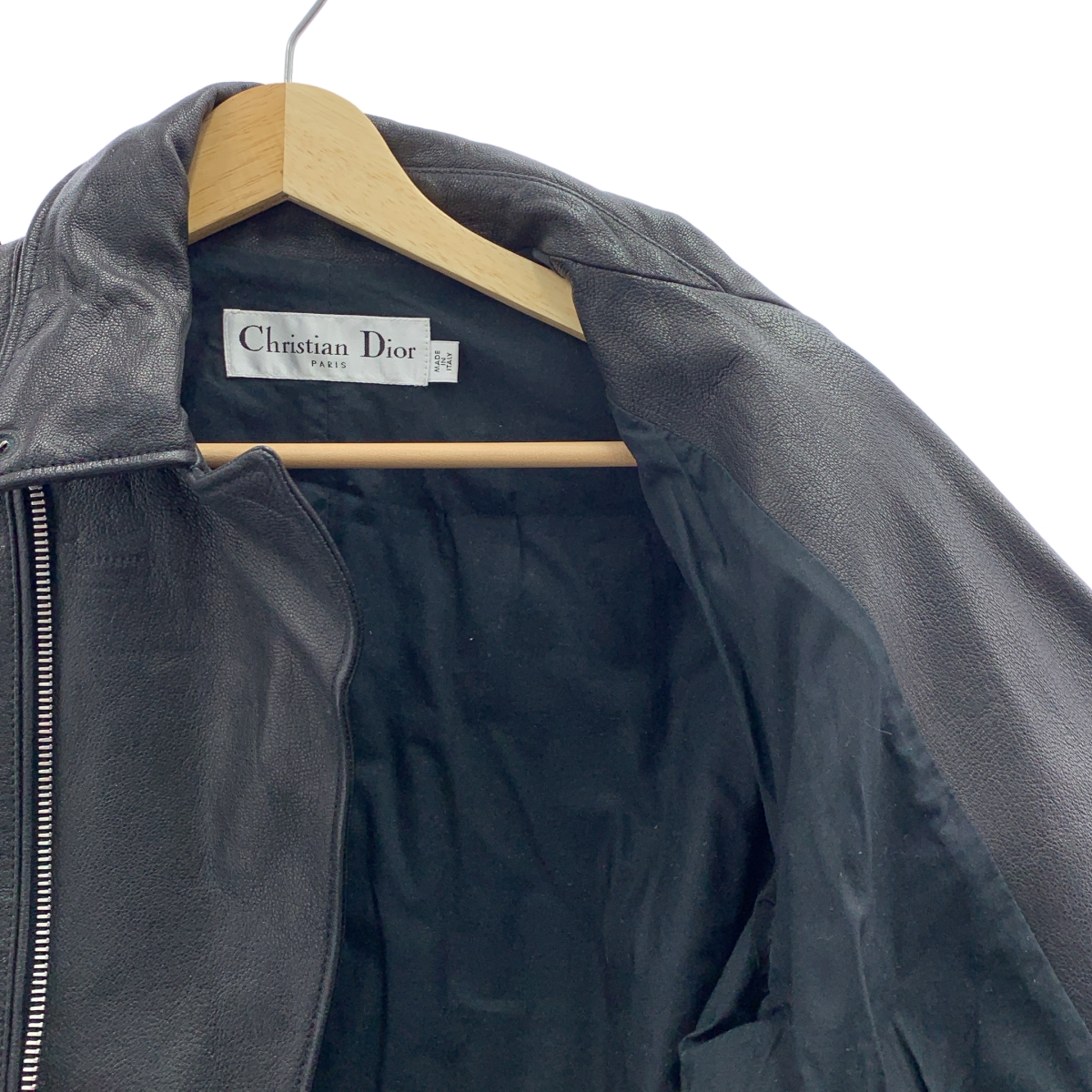 Christian Dior / クリスチャンディオール Bee刺しゅう バックスタッズ装飾 ライダースレザージャケット