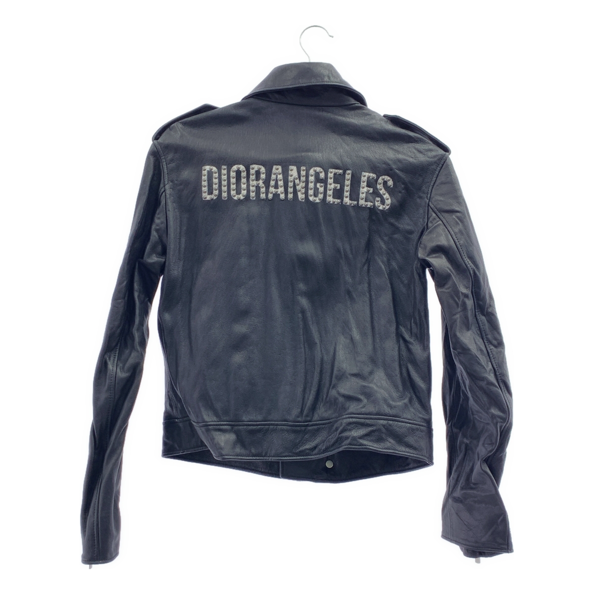 Christian Dior / クリスチャンディオール Bee刺しゅう バックスタッズ装飾 ライダースレザージャケット