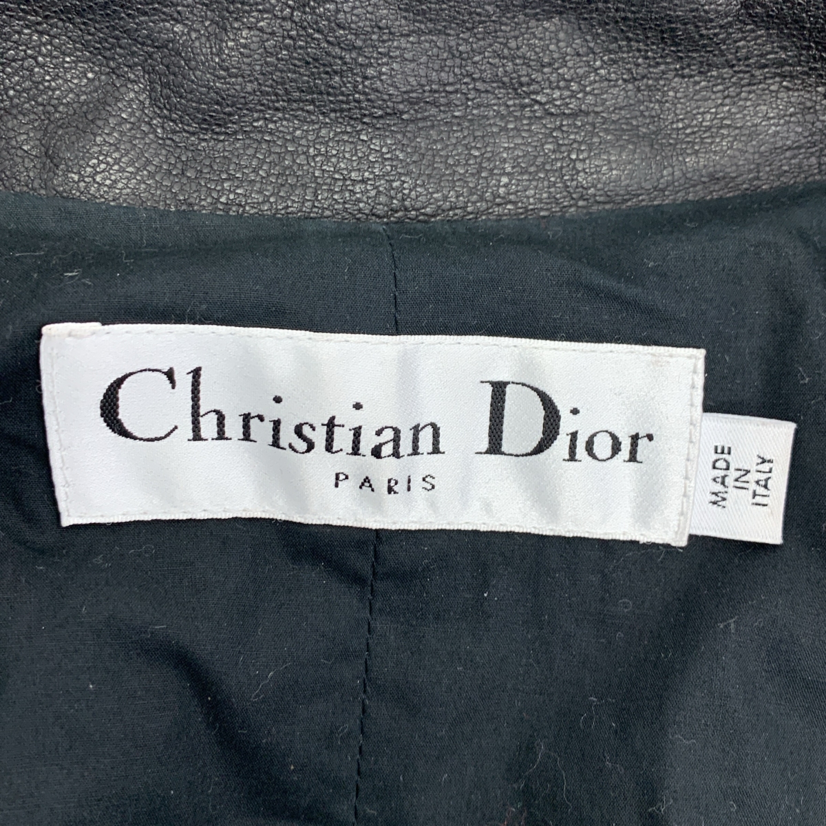 Christian Dior / クリスチャンディオール Bee刺しゅう バックスタッズ装飾 ライダースレザージャケット