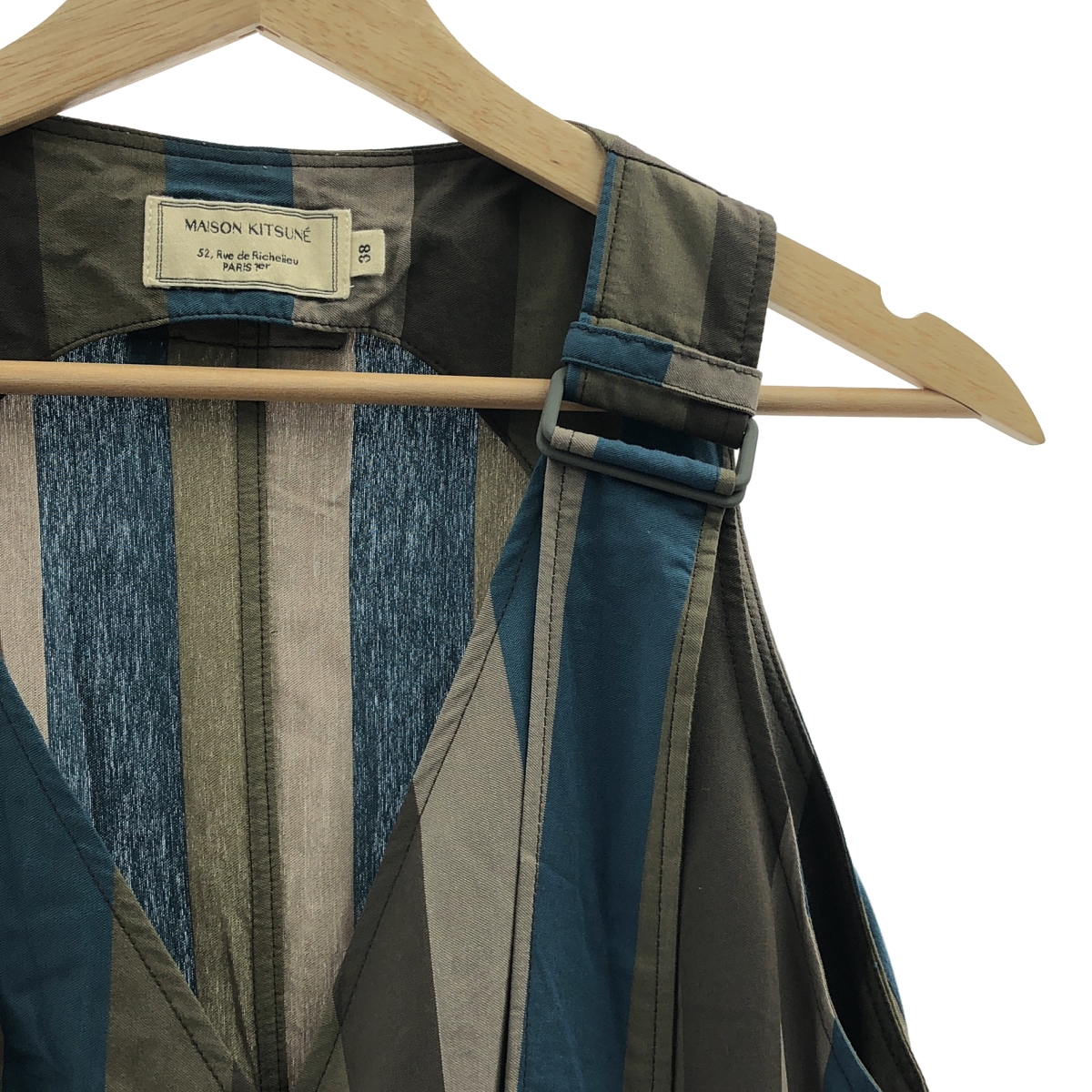 MAISON KITSUNE / メゾンキツネ ストライプ 切替 ロングワンピース