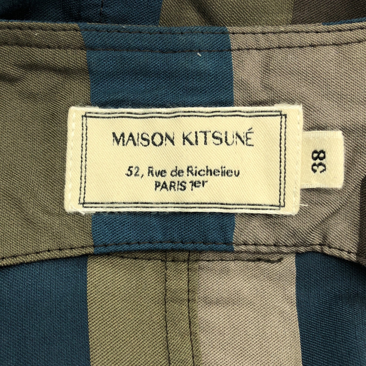 MAISON KITSUNE / メゾンキツネ ストライプ 切替 ロングワンピース