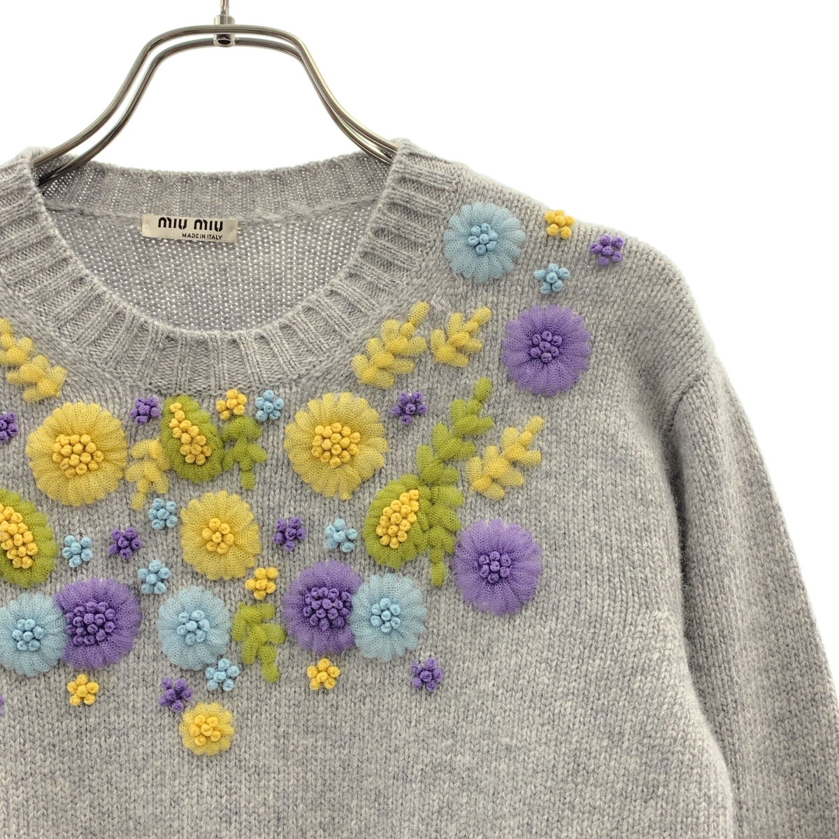miu miu / ミュウミュウ ウール フラワー クルーネックニット
