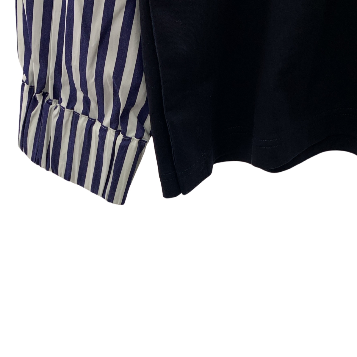 sacai / サカイ Cotton Poplin Cotton Jersey T-Shirt ストライプ レイヤード サイドスナップボタン Tシャツ