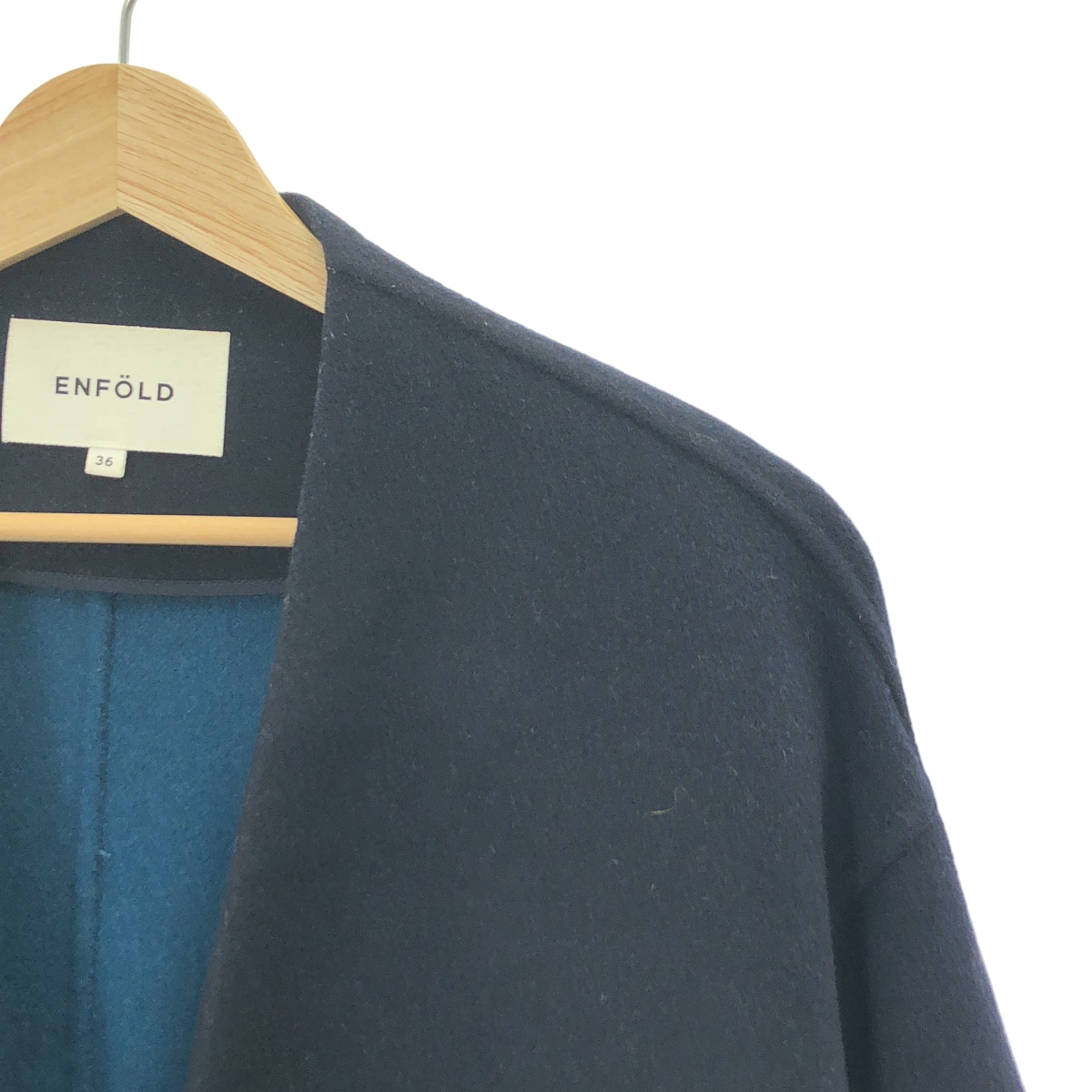 ENFOLD / エンフォルド ウールリバー ノーカラー コート