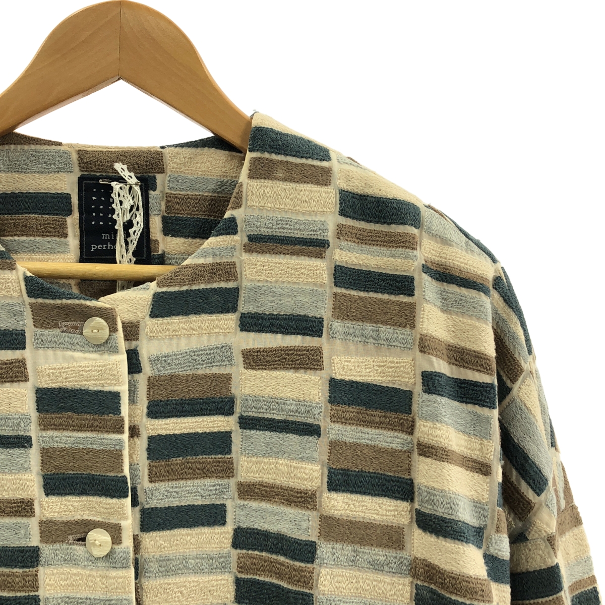 mina perhonen / ミナペルホネン lake ノーカラー ハーフコート