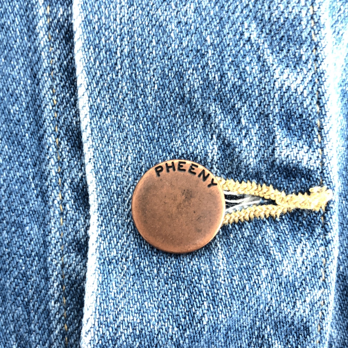 PHEENY / フィーニー ロゴボタン スタンドネック デニム シャツ ジャケット