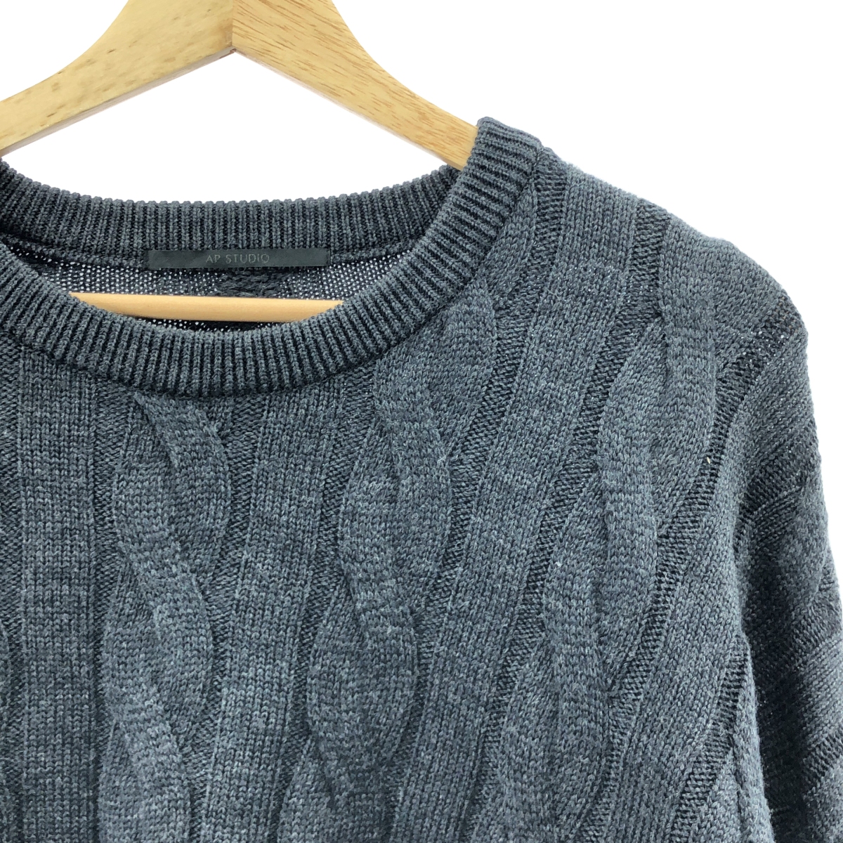 AP STUDIO / エーピーストゥディオ クロップドケーブルニット セーター