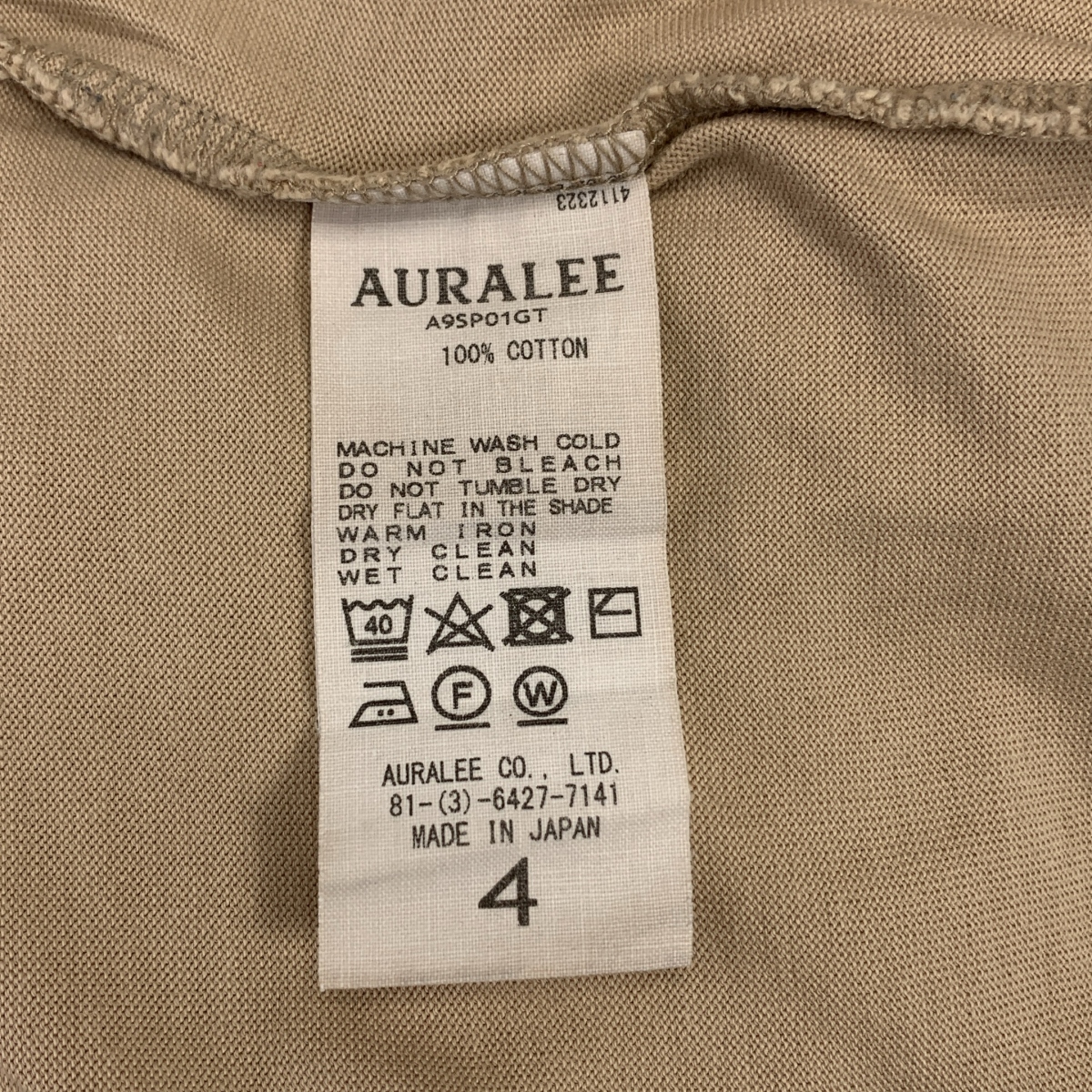 AURALEE / オーラリー LUSTER PLAITING L/S TEE ロングスリーブ カットソー