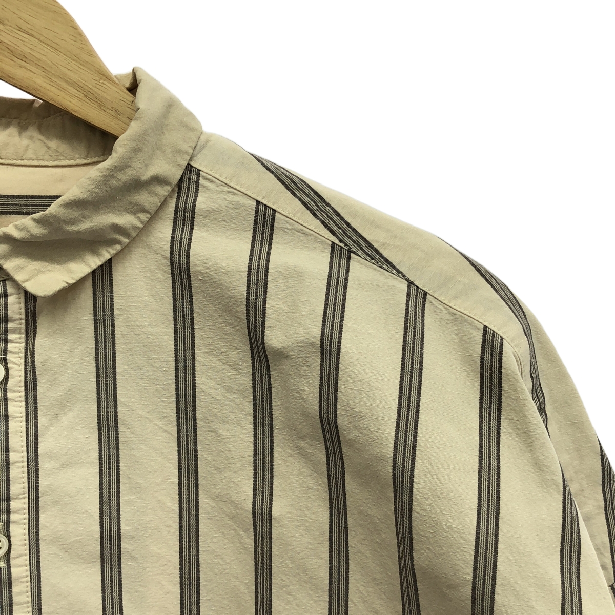 nest robe / ネストローブ コットン リネン ストライプ ビッグ シャツ