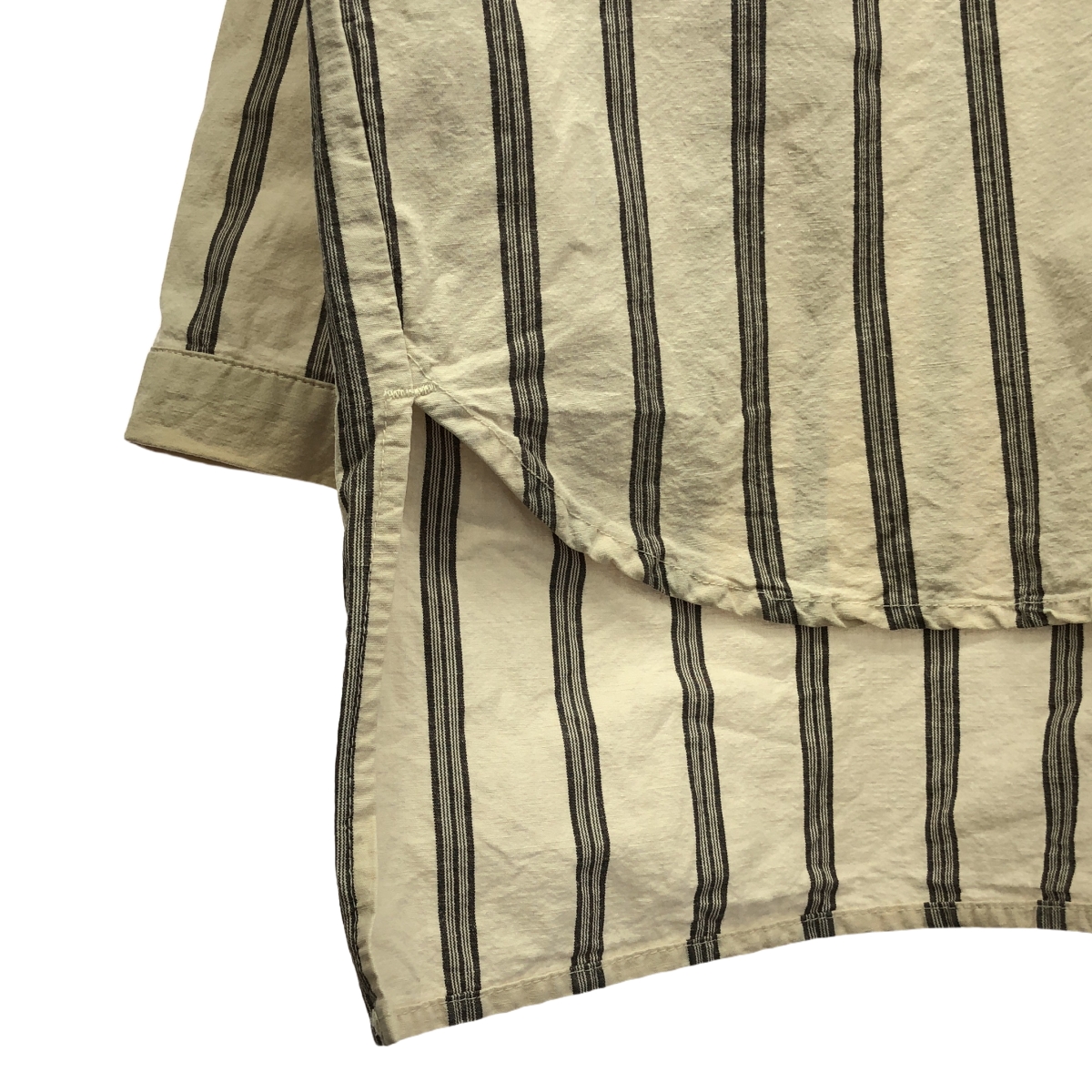 nest robe / ネストローブ コットン リネン ストライプ ビッグ シャツ