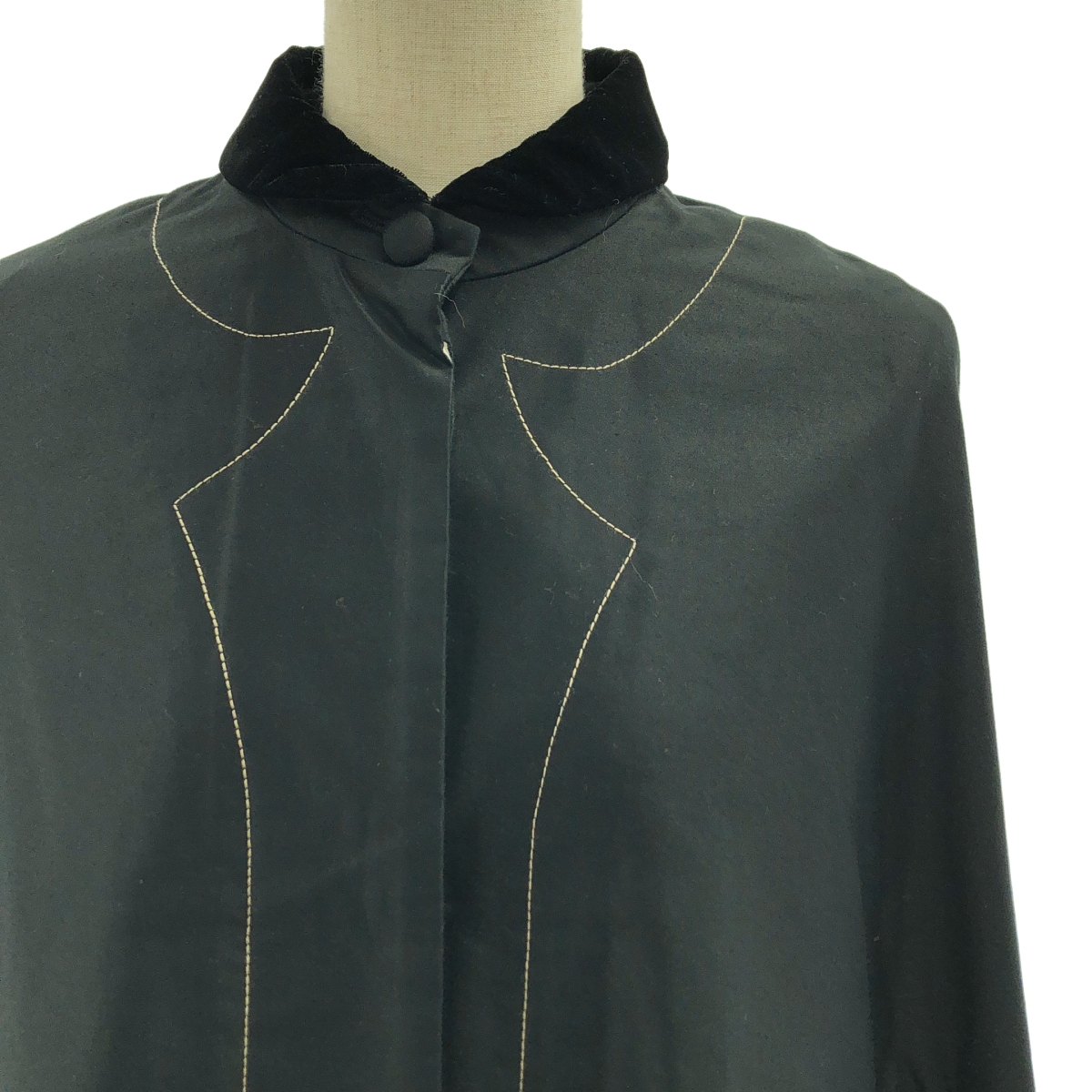 その他 ベロアカラー オーバーシルエット スリーブレス ワンピース