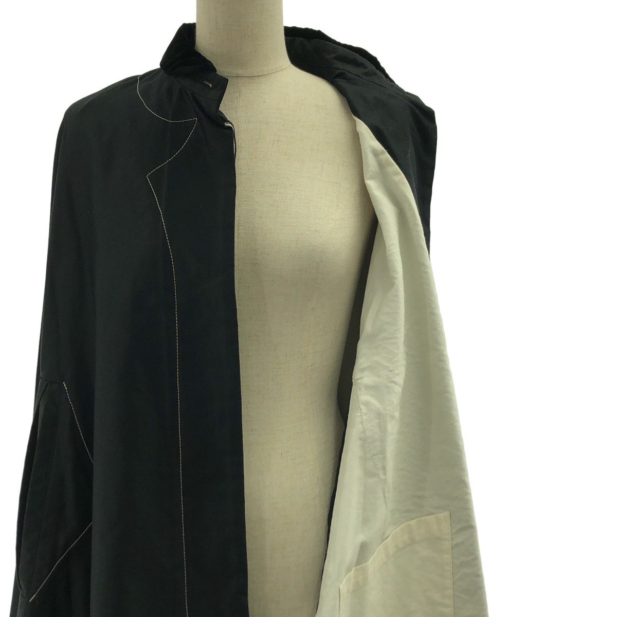 その他 ベロアカラー オーバーシルエット スリーブレス ワンピース