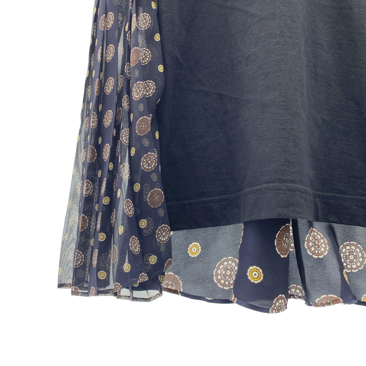 sacai / サカイ Komon Print T-Shirt 小紋柄 シアー プリーツ トップス Tシャツ