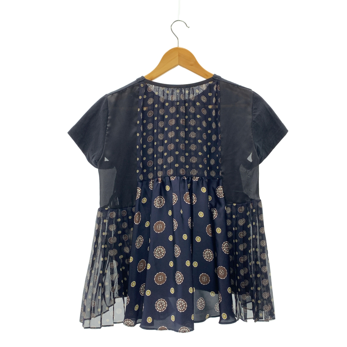 sacai / サカイ Komon Print T-Shirt 小紋柄 シアー プリーツ トップス Tシャツ