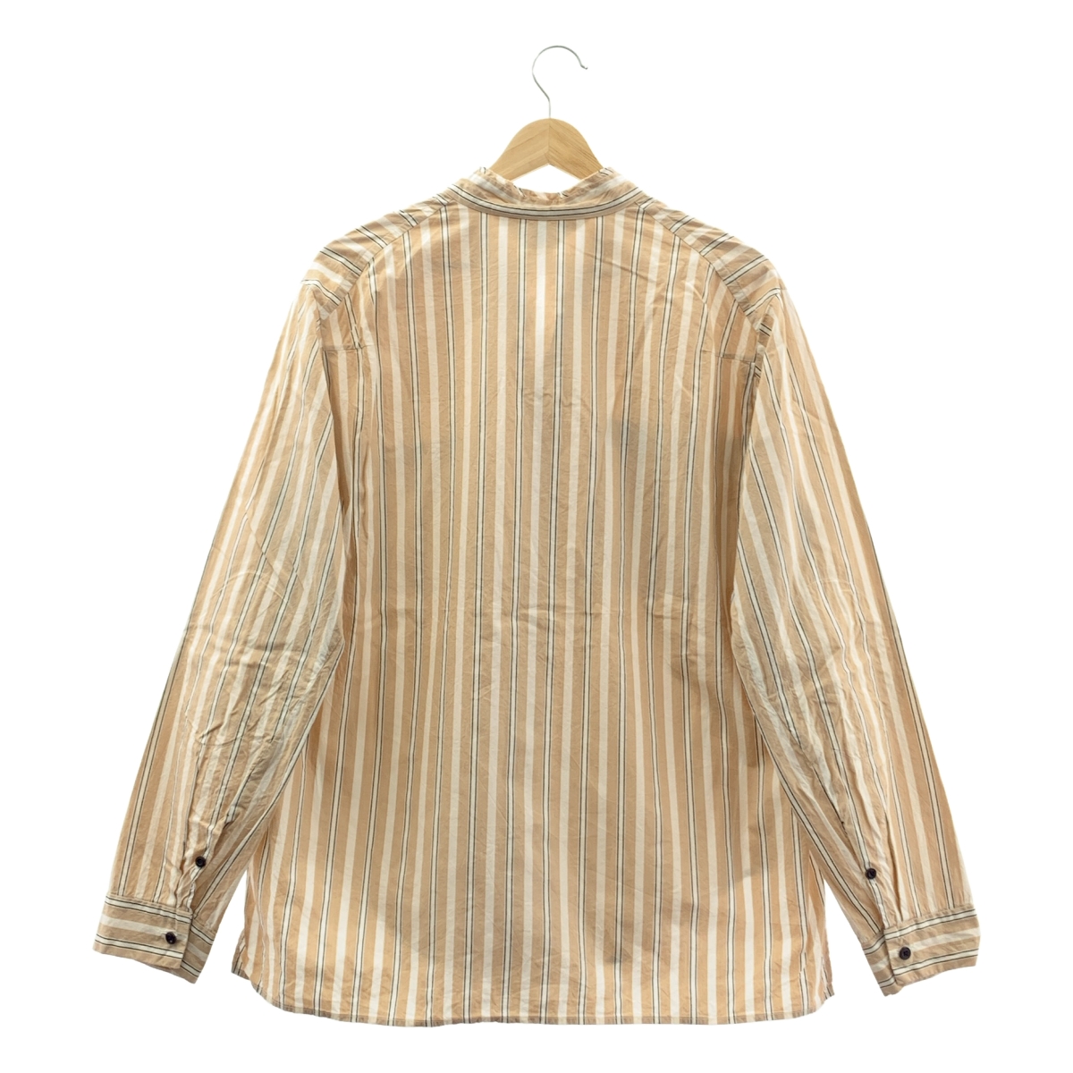 SUNSEA / サンシー PAJAMA ZIP SHIRT コットン シルク ストライプ シャツ