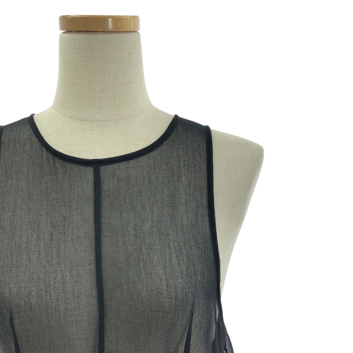 Chika Kisada / チカキサダ 異素材 切替 シアー ワイド オールインワン サロペット