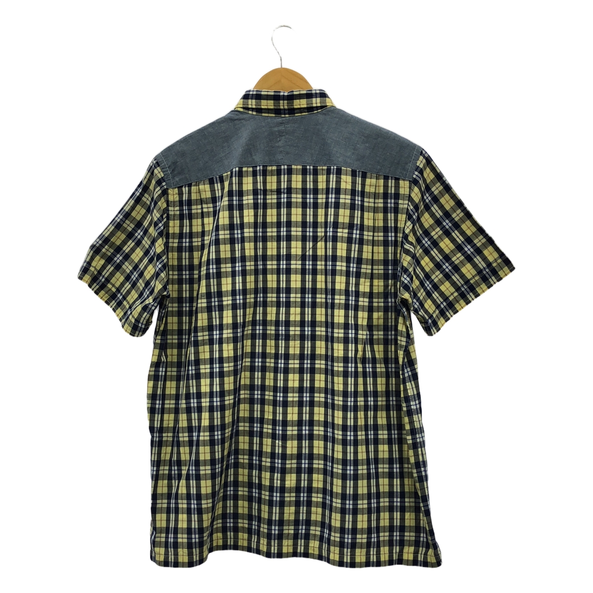 eye JUNYA WATANABE COMME des GARCONS MAN / アイジュンヤワタナベ マン シャンブレー切替 チェック ロゴ ボタンダウンシャツ