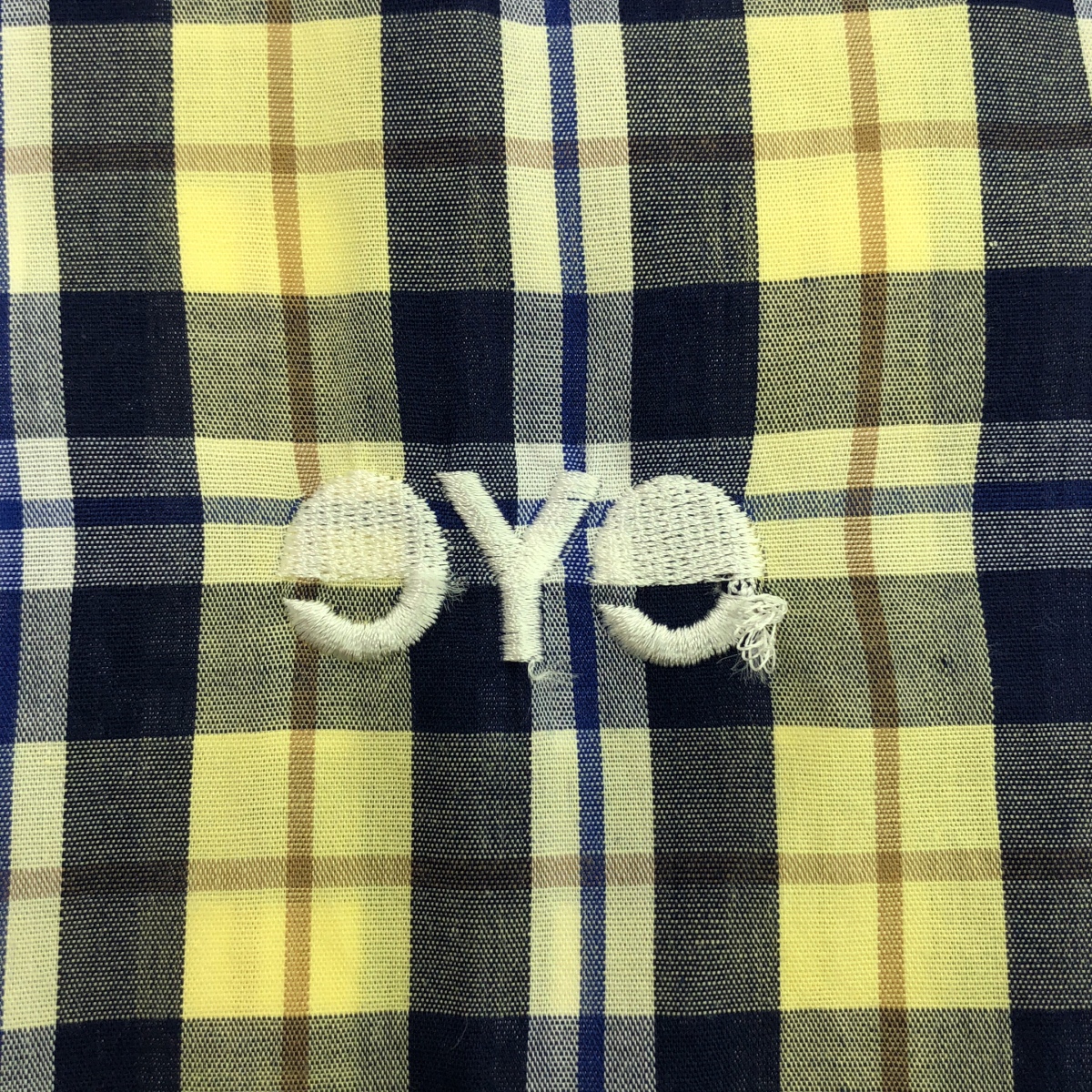 eye JUNYA WATANABE COMME des GARCONS MAN / アイジュンヤワタナベ マン シャンブレー切替 チェック ロゴ ボタンダウンシャツ