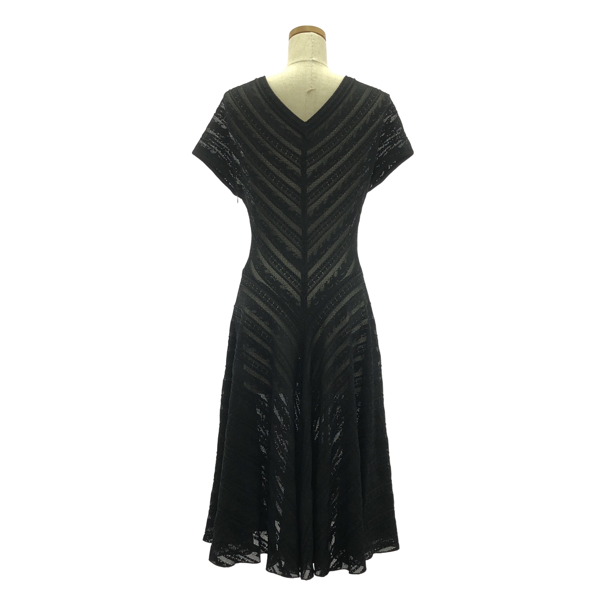 ALAIA / アライア Vネック レース フレア ワンピース