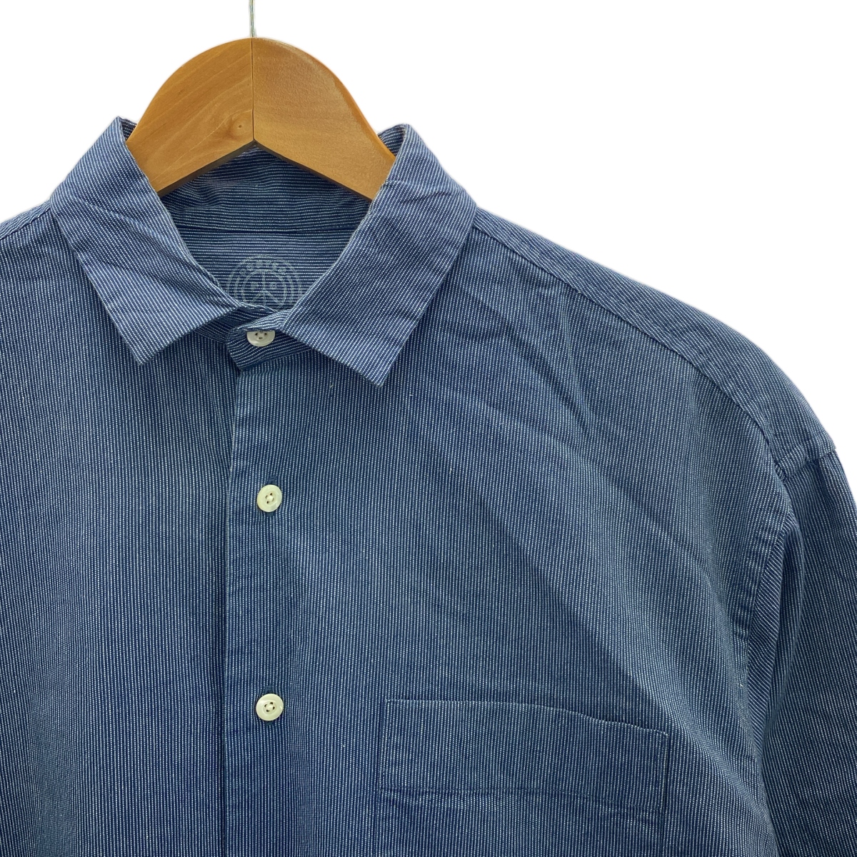 PORTER CLASSIC / ポータークラシック シェルボタン ストライプ シャツ