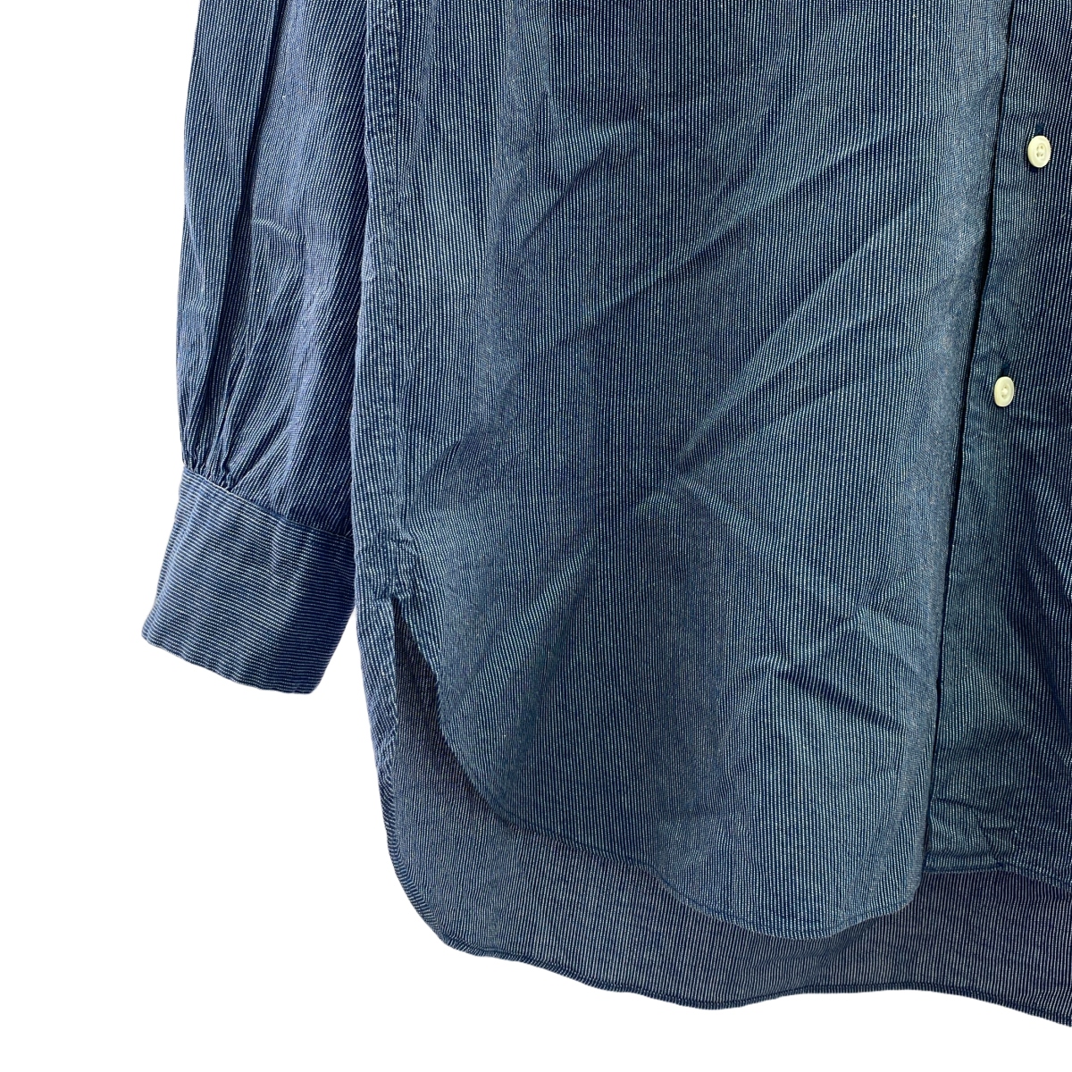 PORTER CLASSIC / ポータークラシック シェルボタン ストライプ シャツ