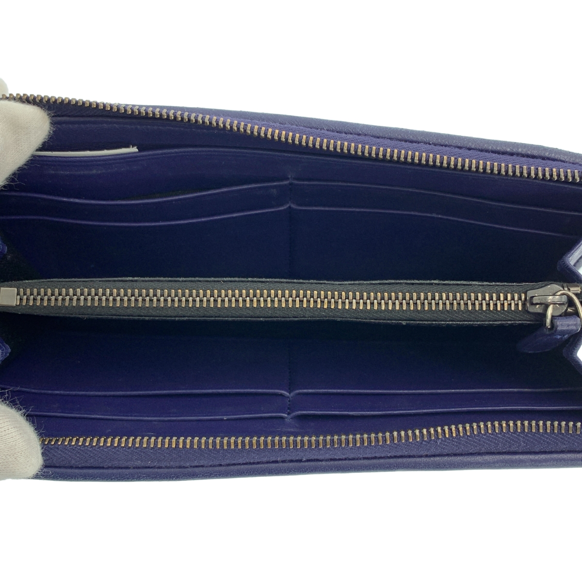 BOTTEGA VENETA / ボッテガヴェネタ レザー ラウンドジップ イントレチャート ロングウォレット