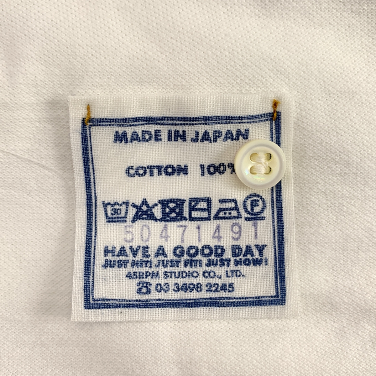 45r / フォーティファイブアール カノコ 刺しゅう ワイド ポロシャツ