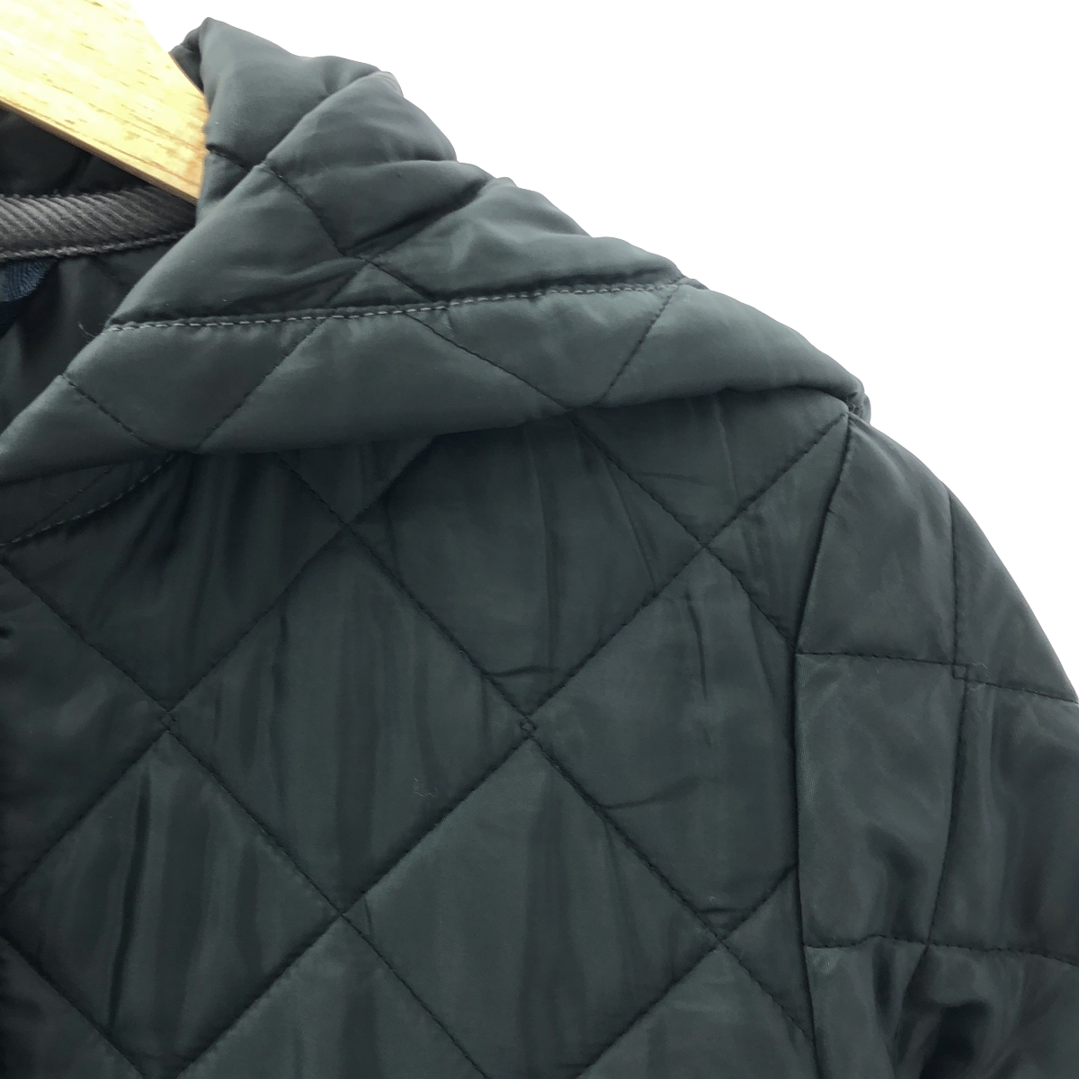 LAVENHAM / ラベンハム キルティング フーデッド ロングコート