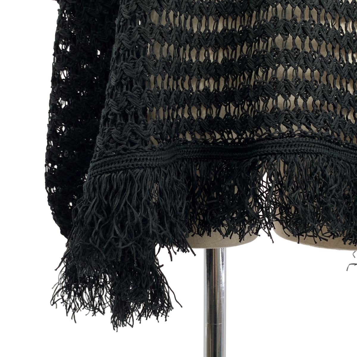 JUNYA WATANABE COMME des GARCONS / ジュンヤワタナベ コットン 変形 編み込み フリンジ ポンチョ ニット プルオーバー