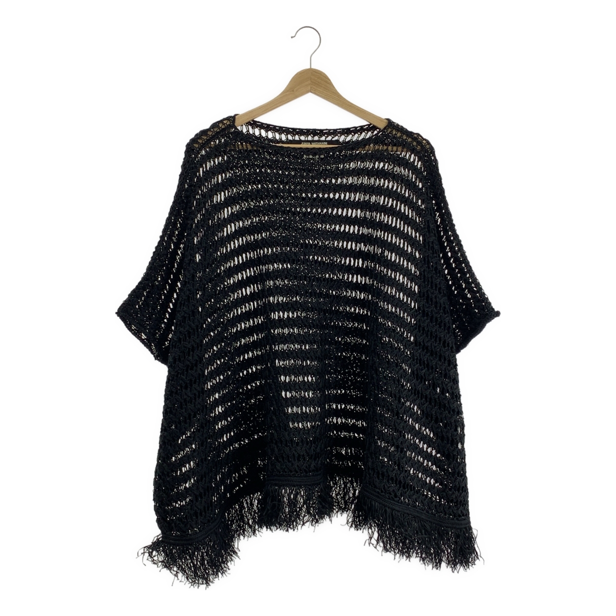 JUNYA WATANABE COMME des GARCONS / ジュンヤワタナベ コットン 変形 編み込み フリンジ ポンチョ ニット プルオーバー