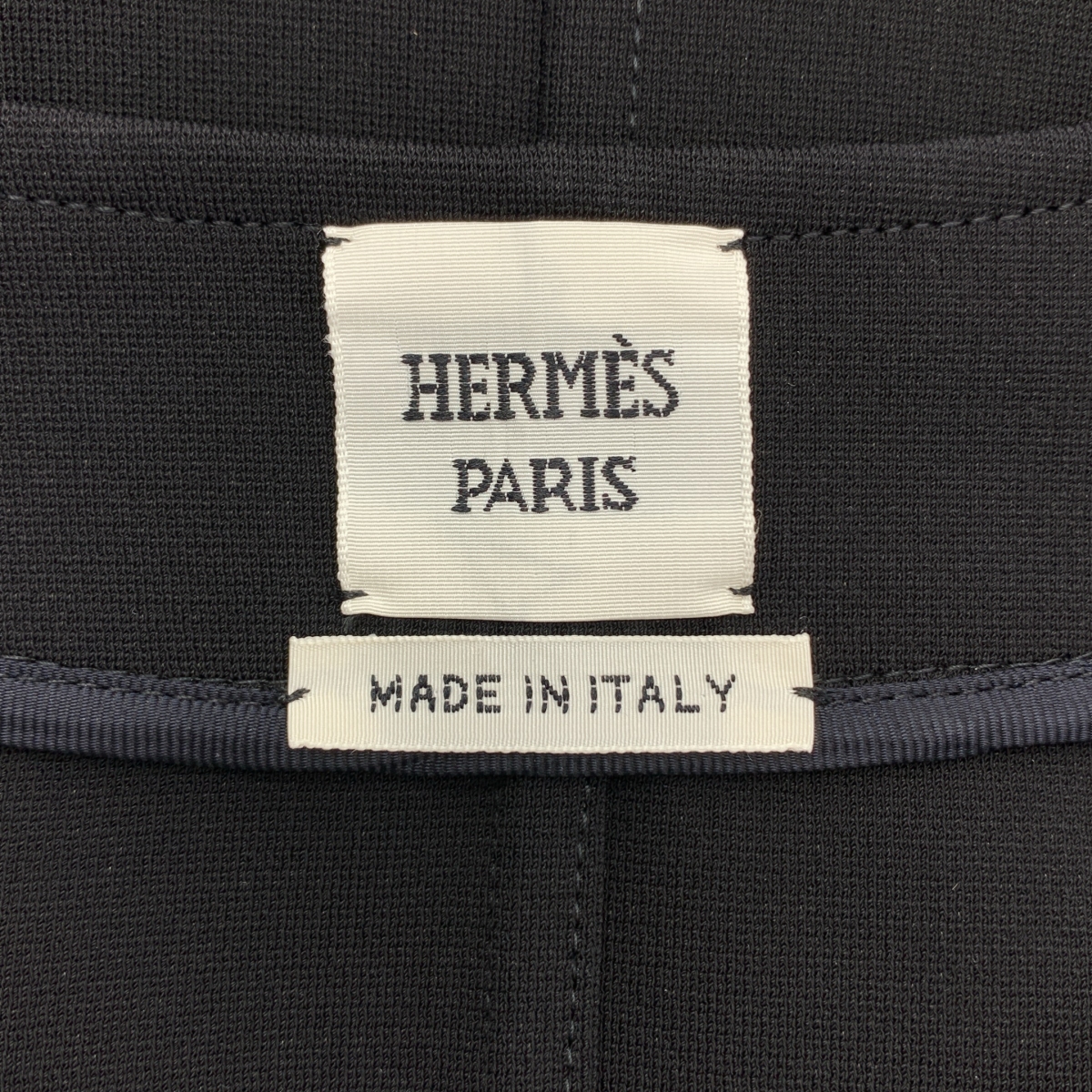 HERMES / エルメス レーヨンストレッチ ノーカラー ジップアップジャケット