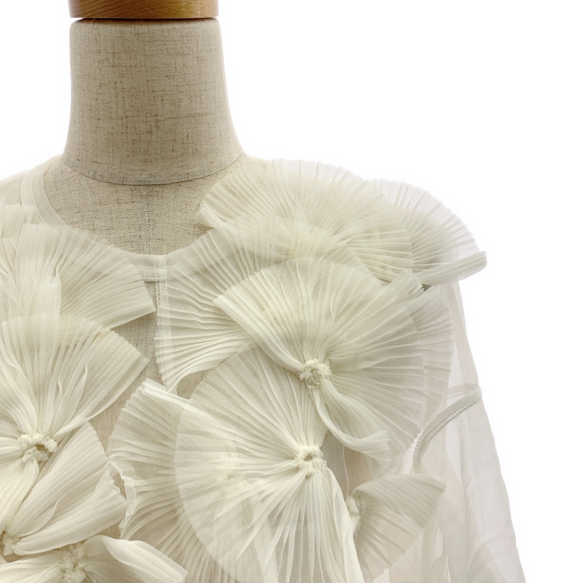 COMME des GARCONS / コムデギャルソン フリル装飾 クルーネック シアー カットソー ブラウス