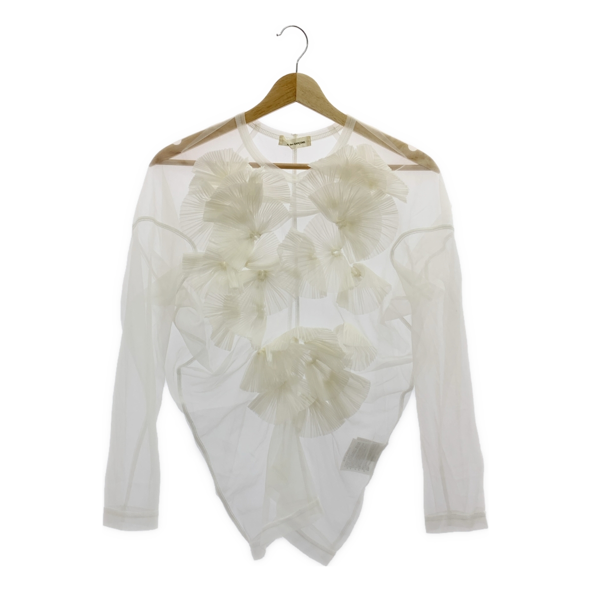 COMME des GARCONS / コムデギャルソン フリル装飾 クルーネック シアー カットソー ブラウス