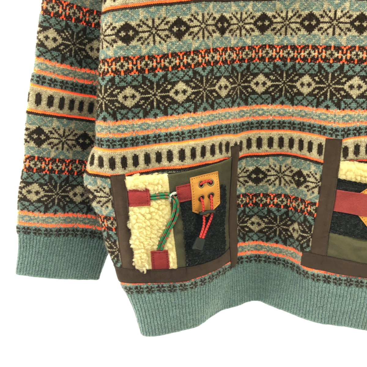 kolor / カラー Patchwork Fair Isle Sweater パッチワーク フェアアイル ニット
