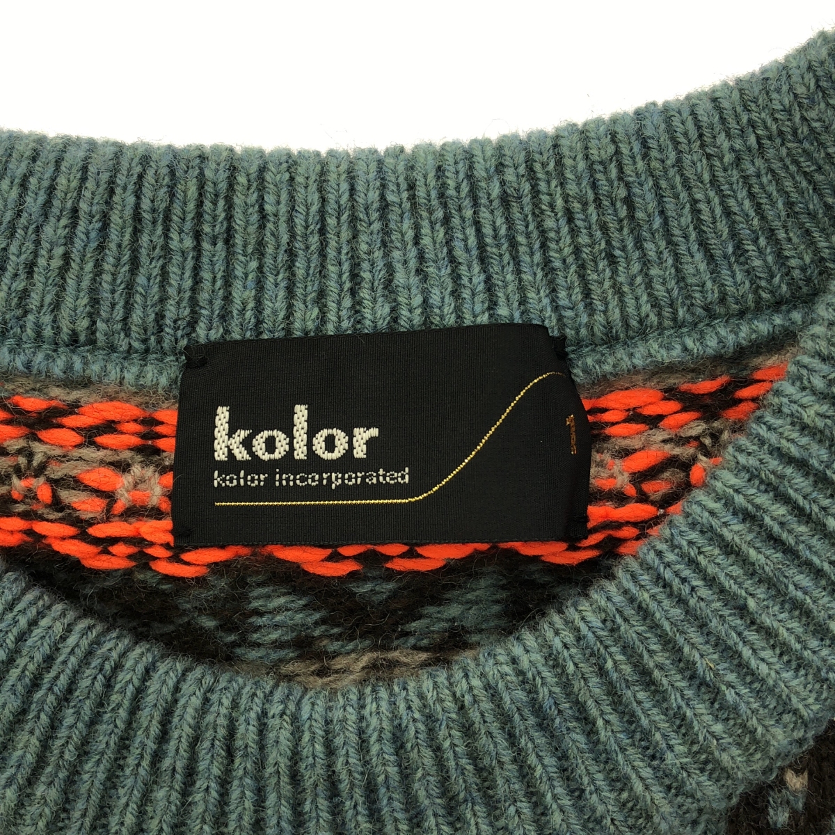 kolor / カラー Patchwork Fair Isle Sweater パッチワーク フェアアイル ニット