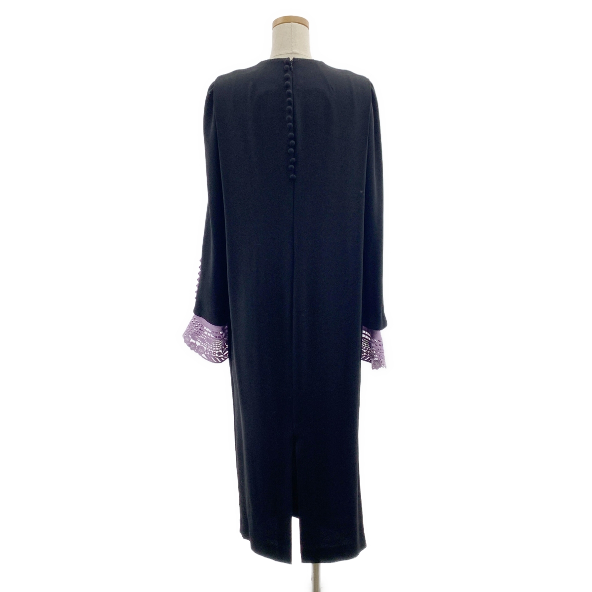 Mame Kurogouchi / マメクロゴウチ Embroidery Cuffs I-Line Dress / レーススリーブ ドレス ワンピース